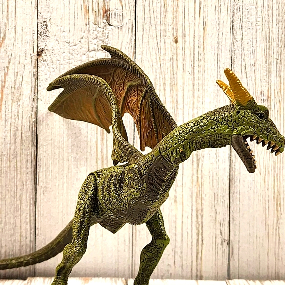 Mystical Kid Galaxy Dragon Green Posable Features, Rare Kidcore Toys